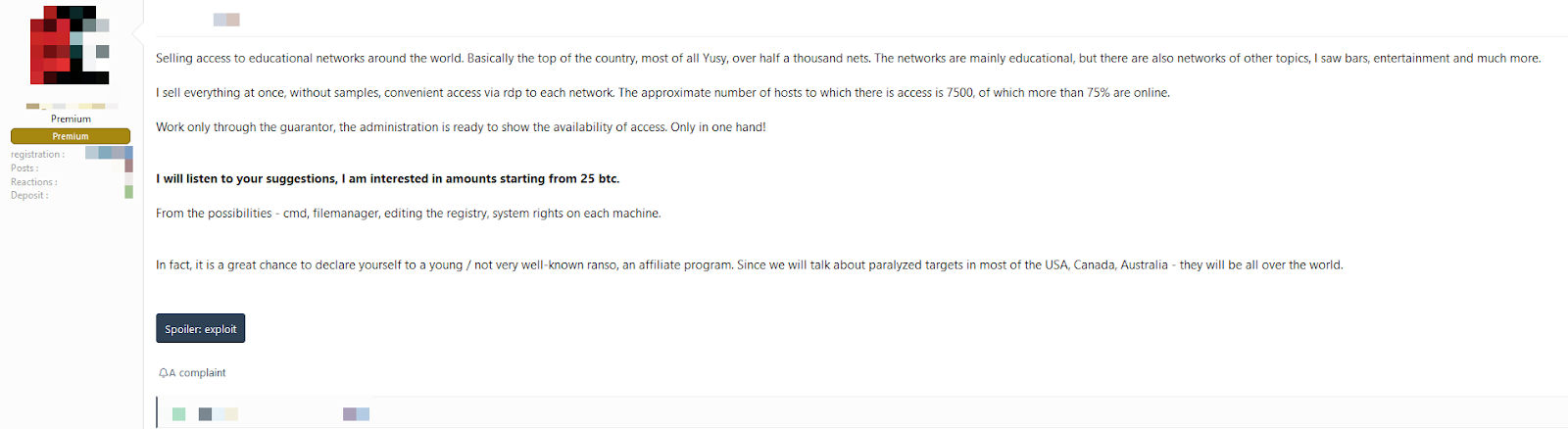 Hacker adertisement